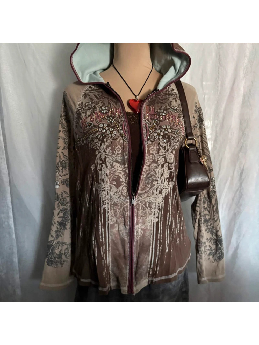brown grunge zip up